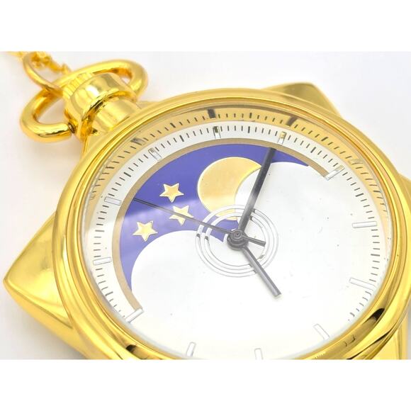 Sailor Moon Inspired Pocket Pendant Watch – Moon & Stars Anime Necklace Gift - Picture 2 of 9
